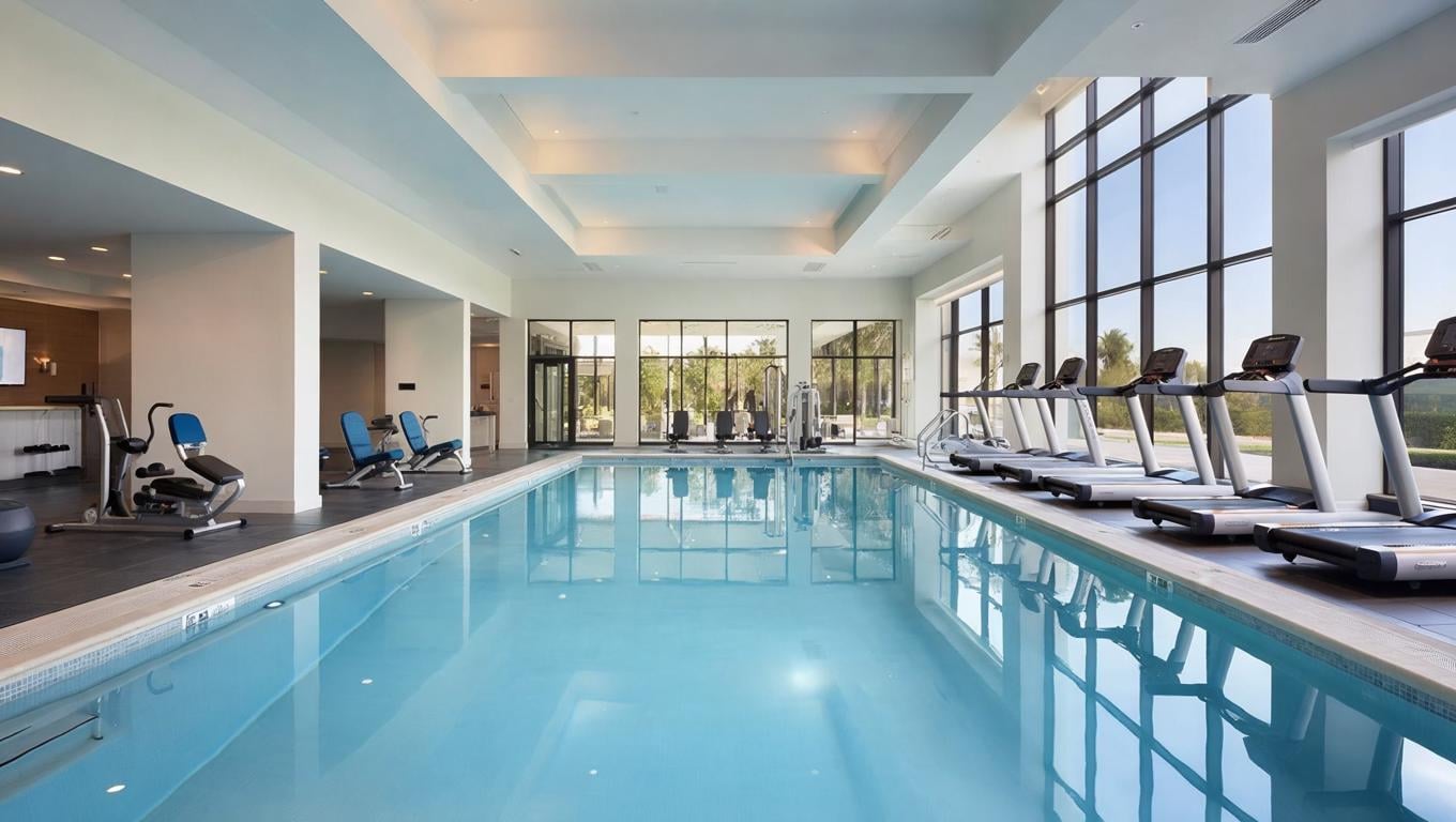 Fitness centers and pools